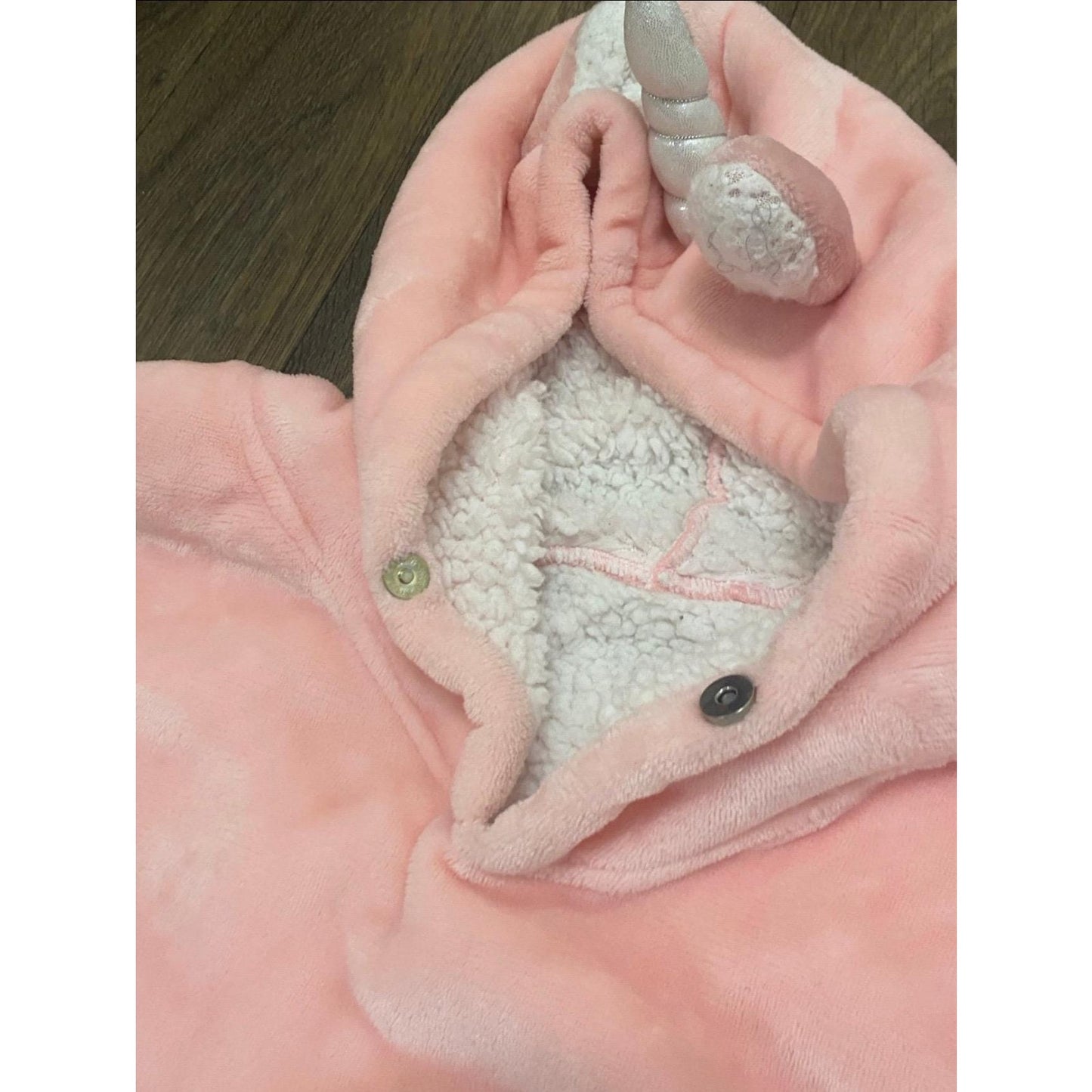 Catalonia Pink Unicorn Fleece Hoodie Sweatshirt Wearable Blanket Hood Sleeves