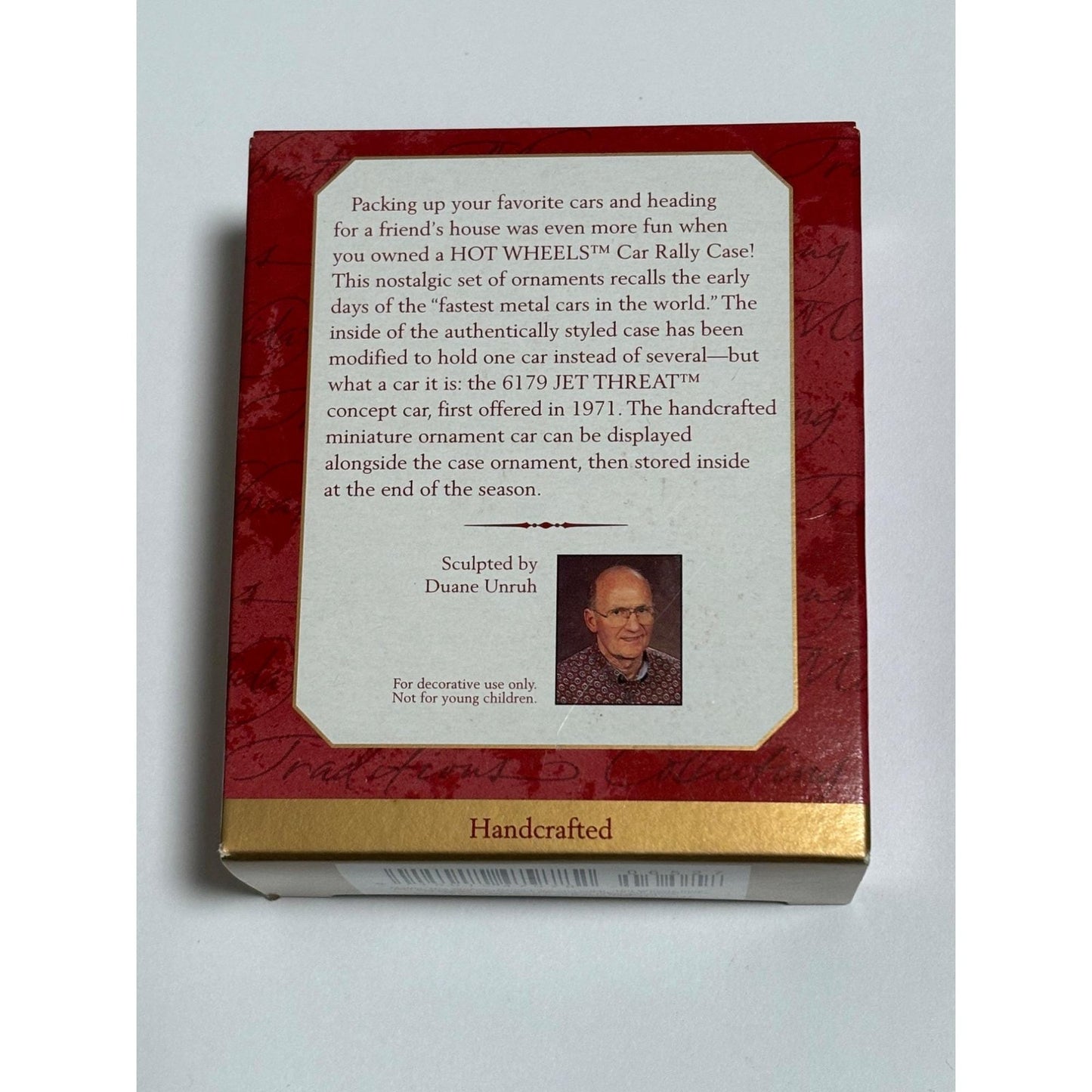 1999 Hot wheels Jet Threat Car W/ Tire Case Hallmark Keepsake Ornament