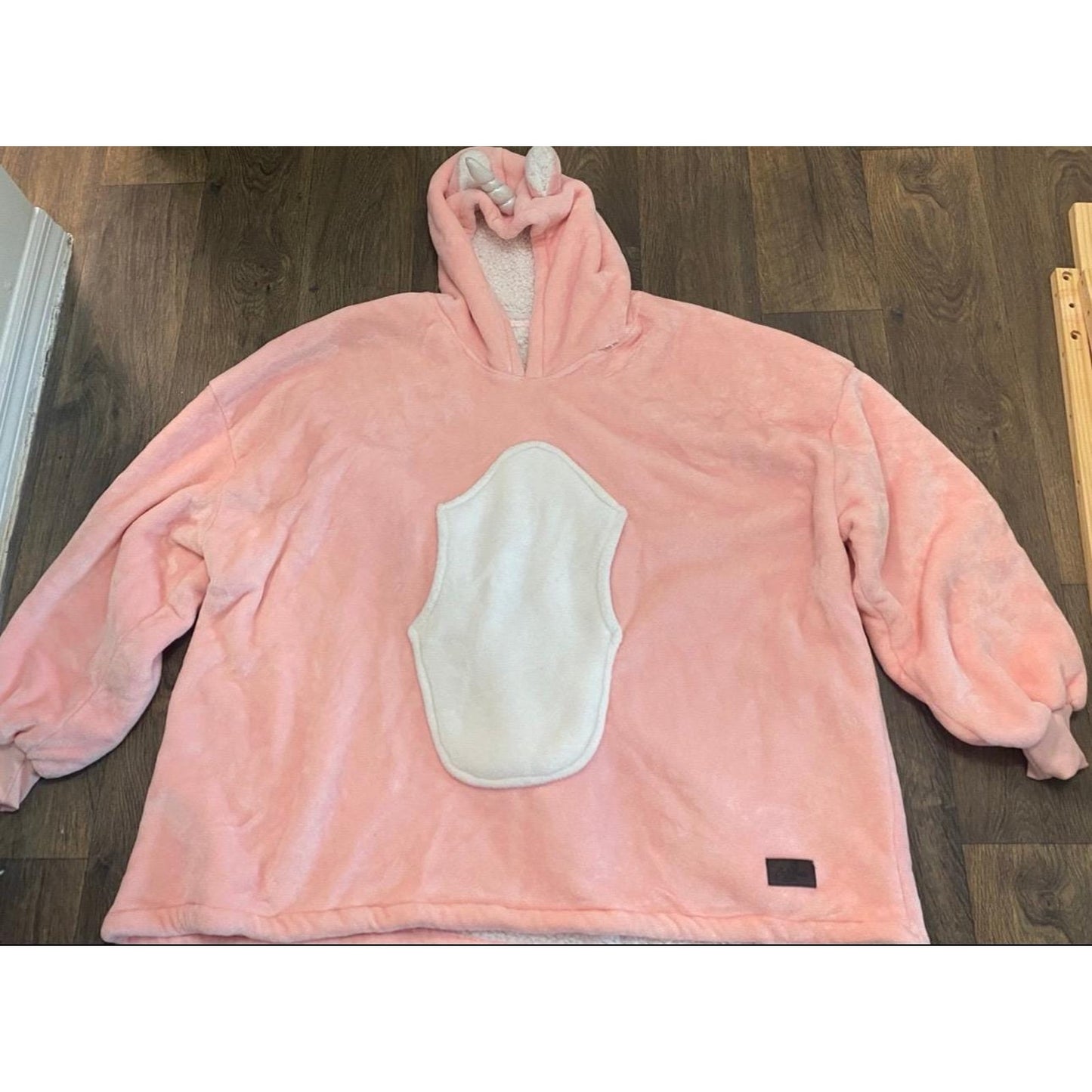 Catalonia Pink Unicorn Fleece Hoodie Sweatshirt Wearable Blanket Hood Sleeves