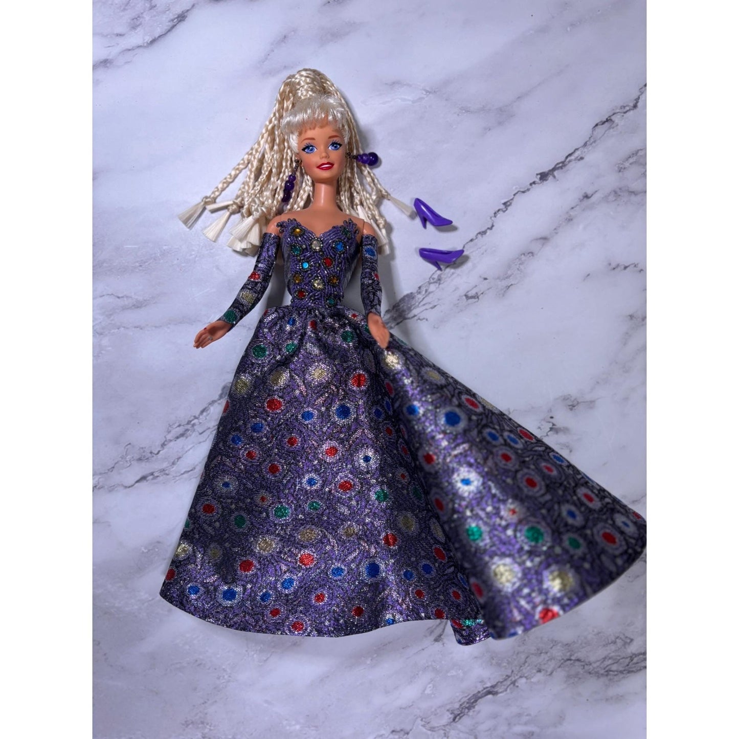 OOAK Barbie By Bruce A Nygren Custom Gown Hairdo Artist Designer Doll purple