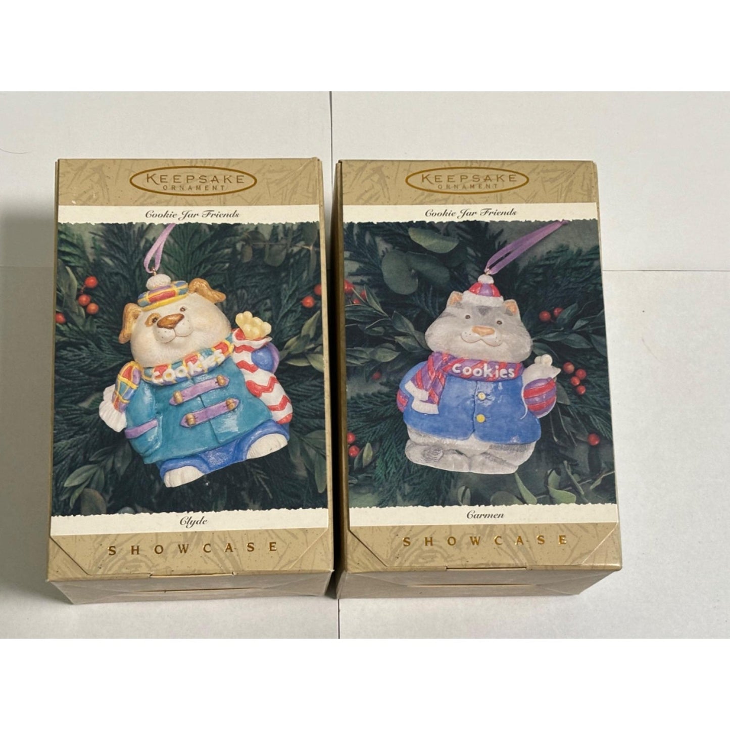 Vintage 1996 Hallmark Keepsakes Cookie Jar Ornament Friends Carmen & Clyde Cats