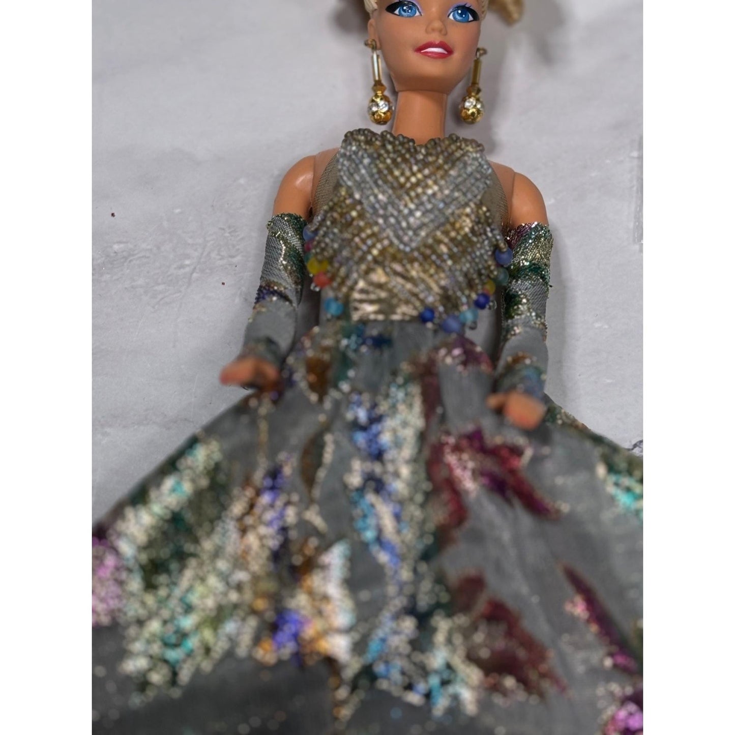 OOAK Barbie By Bruce A Nygren Custom Gown Hairdo Artist Designer Doll rainbow