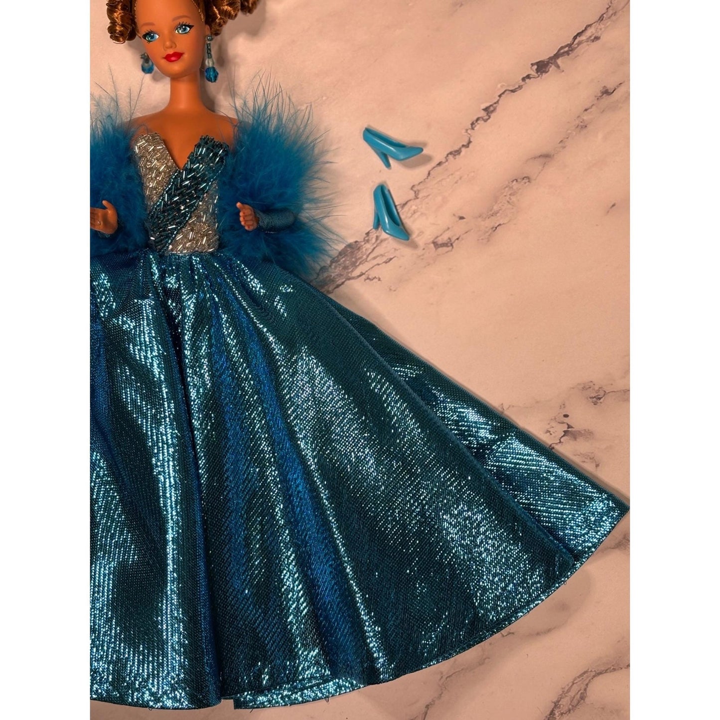 OOAK Barbie By Bruce A Nygren Custom Gown Hairdo Artist Designer Doll Blue