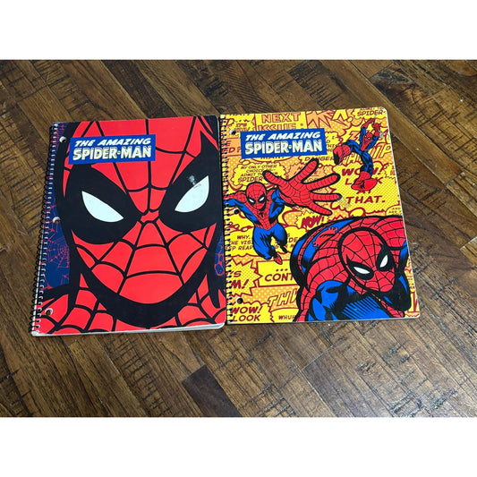 Lot of 2 Vintage Spiderman Notebook Bundle 2000 Marvel