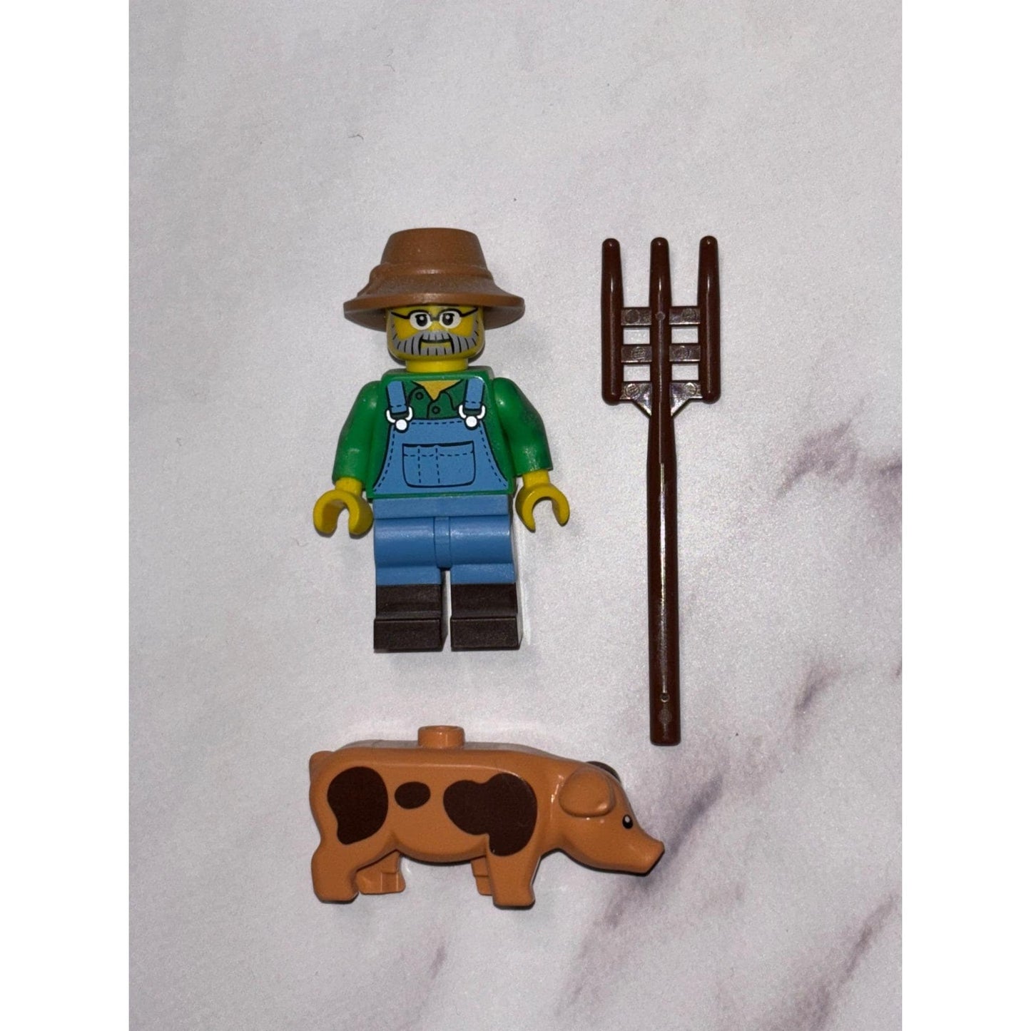 LEGO Minifigure Farmer col15-1 col228 CMF Series 15 with Pitchfork Pig 71011