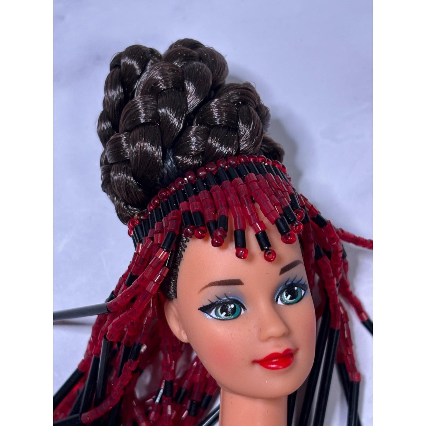 OOAK Barbie By Bruce A Nygren Custom Gown Hairdo Artist Designer Doll red