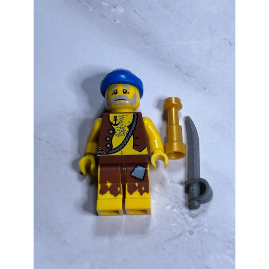 LEGO Pirates: Pirate Vest Anchor Tattoo Blue Bandana Minifigure pi100 6241