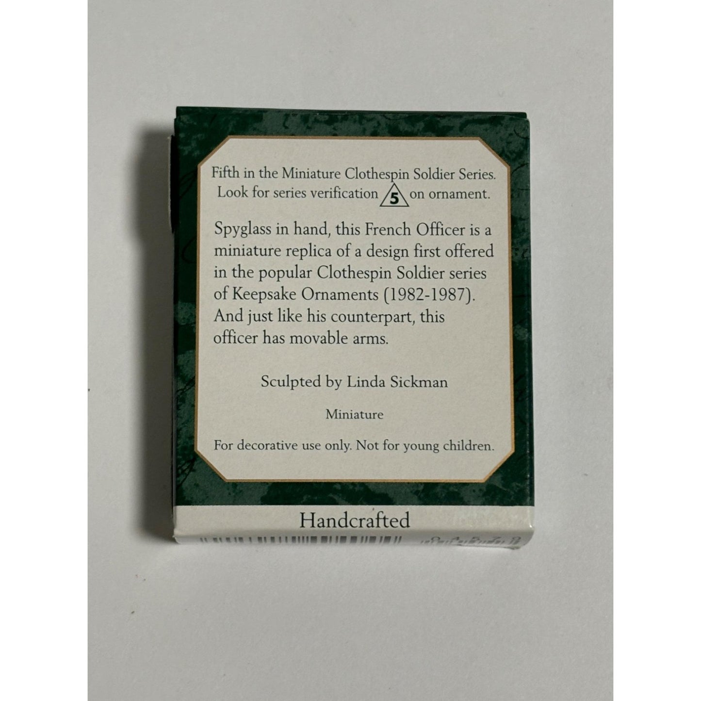 Hallmark Keepsake Miniature Clothespin Soldier Christmas Ornament 5th in Series