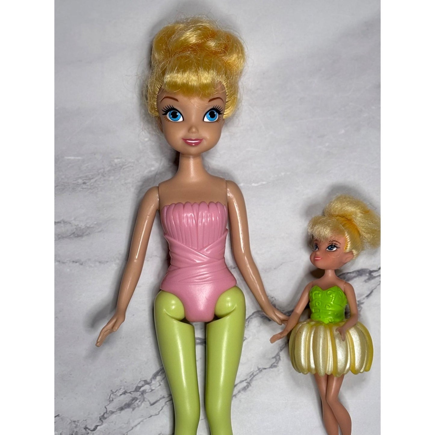 Lot of 2 Tinker bell Disney Fairies 2011 9.5” and 2013 5.5” Jakks Pacific