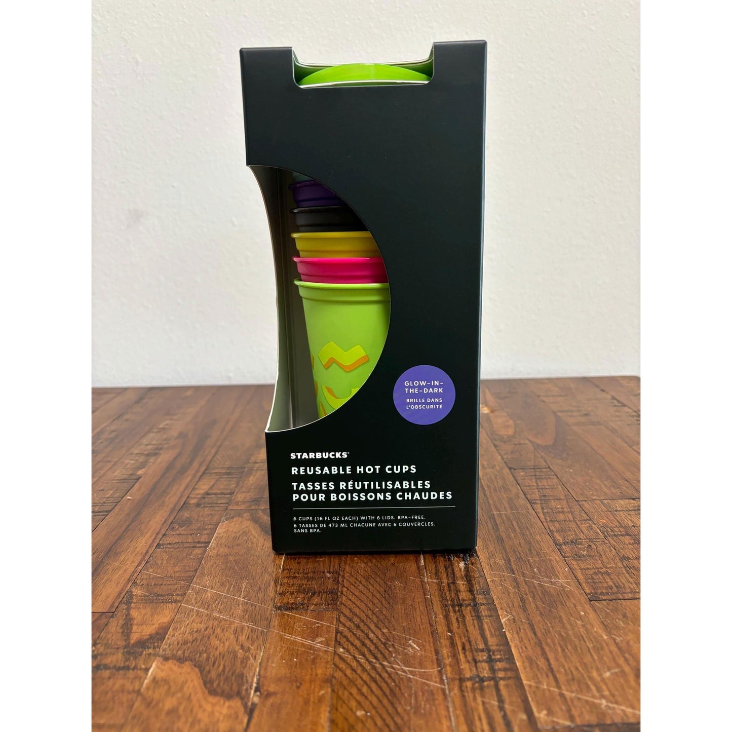 New Limited Edition Starbucks 2024 Glow in Dark Reusable Pumpkin Face Hot Cups