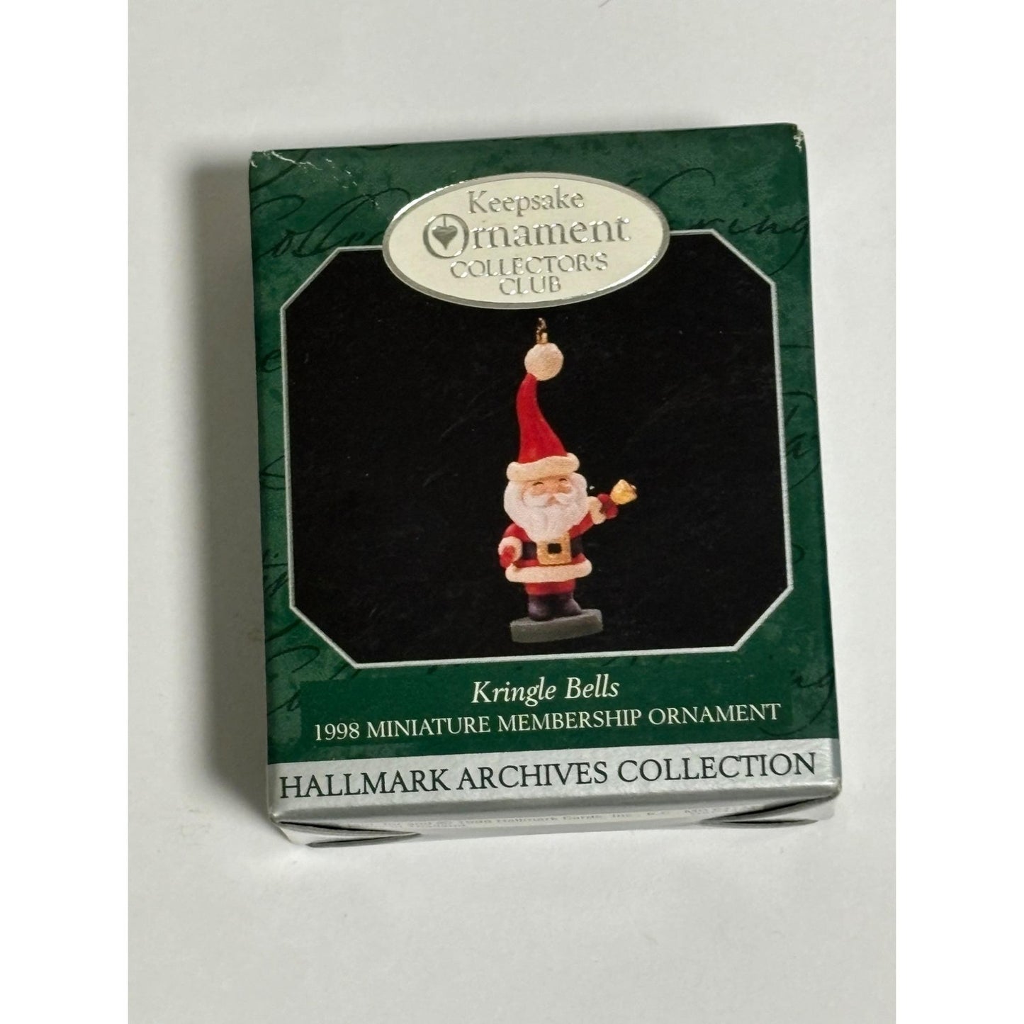1998 Hallmark Miniature Kringle Bells Keepsake Xmas Ornament Bell-Ringing Santa