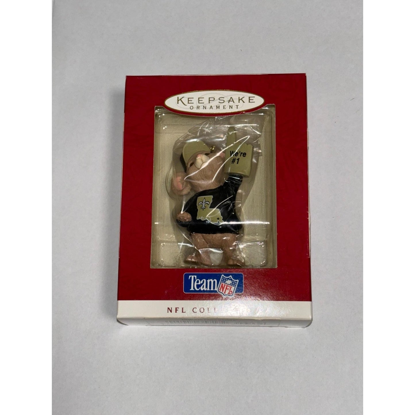 New Orleans Saints 1996 Hallmark NFL Football Collection Ornament Mouse Fan #1