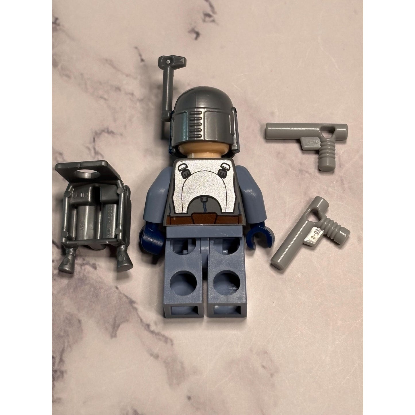 LEGO Star Wars Jango Fett Minifigure Mandalorian sw0468 75015 Bounty Hunter Blue