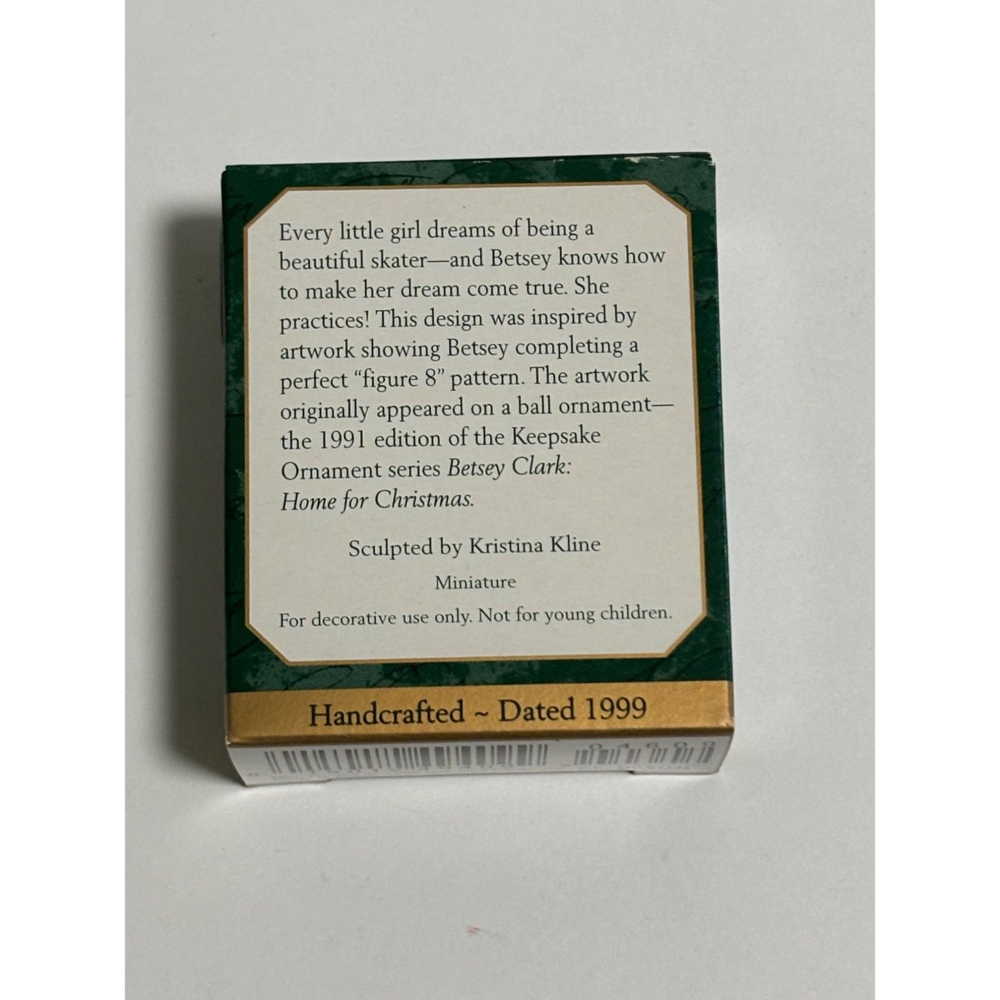 1999 Hallmark Keepsake Betsey's Perfect 10 Miniature Christmas Ornament Skating