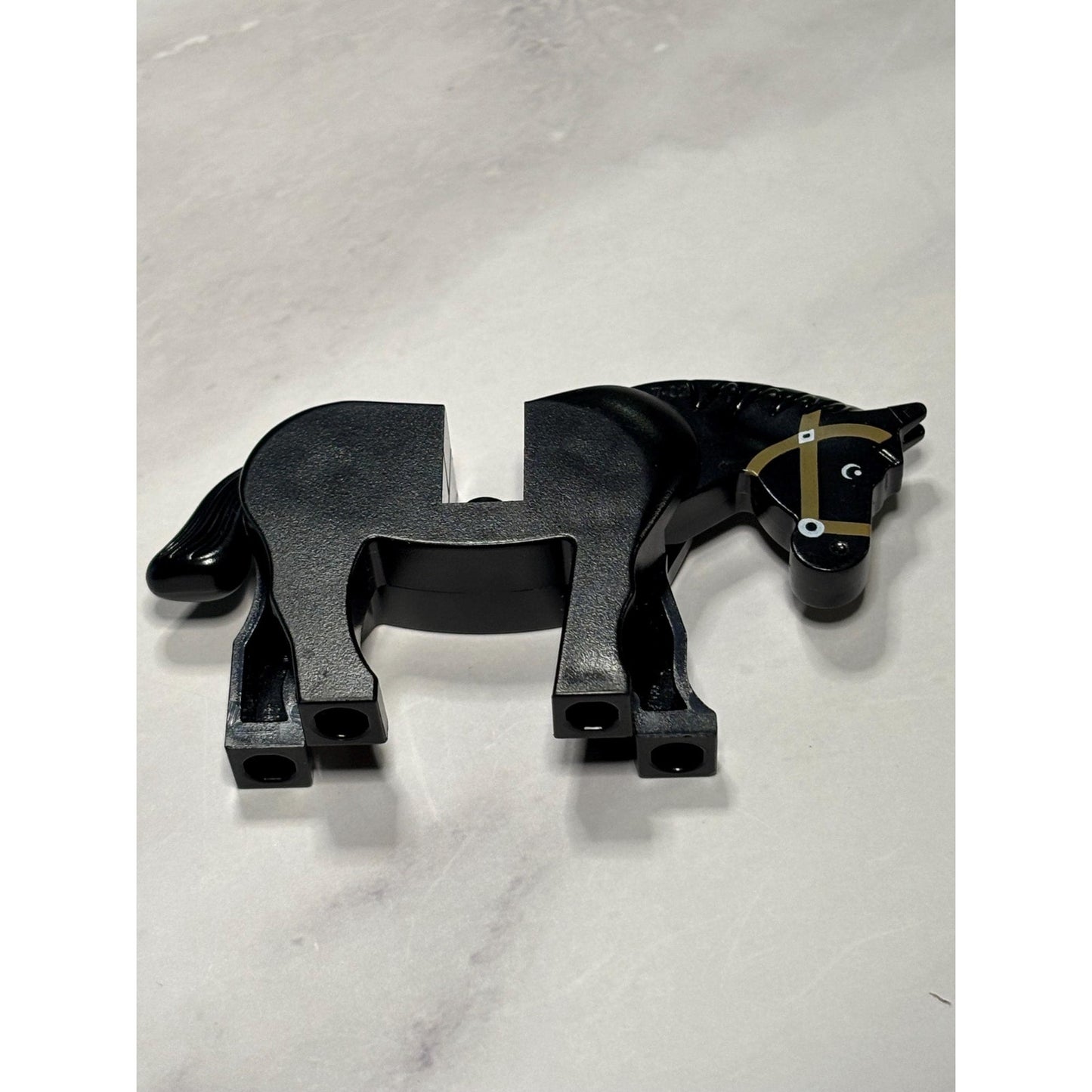 1x Lego Animal Horse Black Pupils White Bridle Light Nougat 7187 4493c01pb07