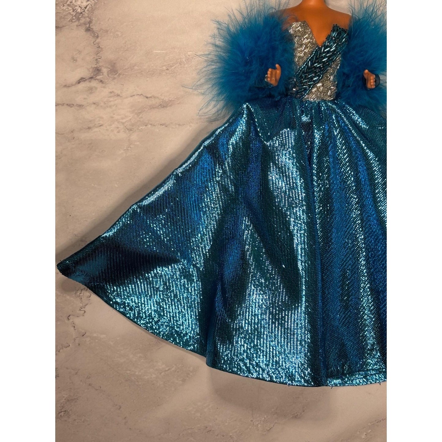 OOAK Barbie By Bruce A Nygren Custom Gown Hairdo Artist Designer Doll Blue